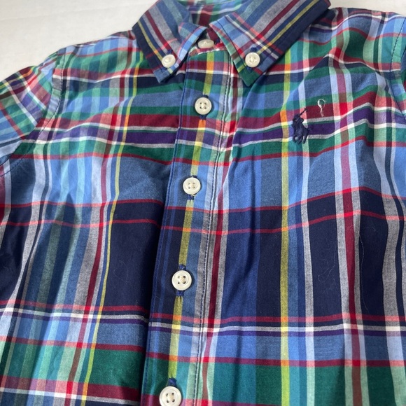 Polo Ralph Lauren Size 12 Mo Baby Boys Stretch Plaid Coverall Navy/Red Multi NWT - Picture 2 of 5